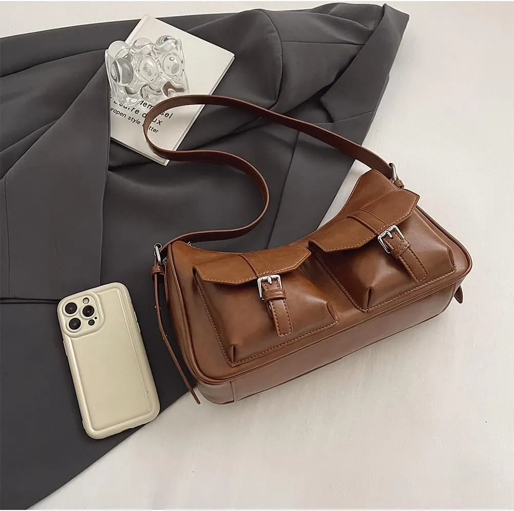 Hobo Bags for Women, Y2k Purse Crescent Shoulder Bag Purse Multi-pocket Crossbody Bag Handbag for Work Travel