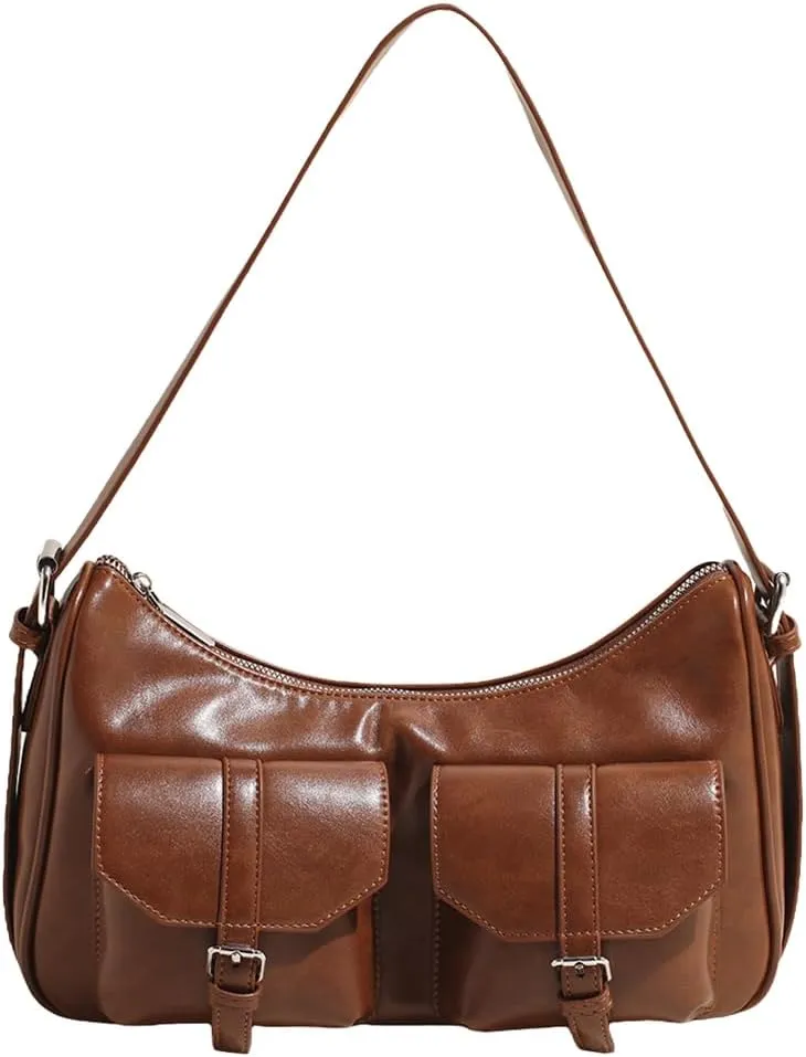 Hobo Bags for Women, Y2k Purse Crescent Shoulder Bag Purse Multi-pocket Crossbody Bag Handbag for Work Travel