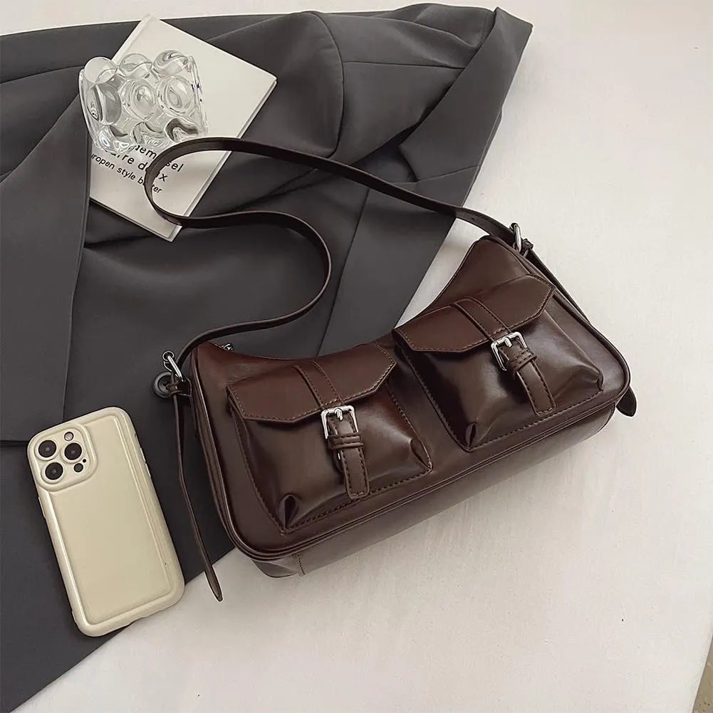 Hobo Bags for Women, Y2k Purse Crescent Shoulder Bag Purse Multi-pocket Crossbody Bag Handbag for Work Travel
