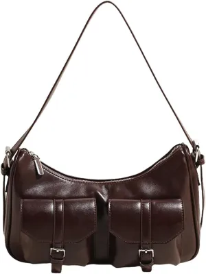 Hobo Bags for Women, Y2k Purse Crescent Shoulder Bag Purse Multi-pocket Crossbody Bag Handbag for Work Travel