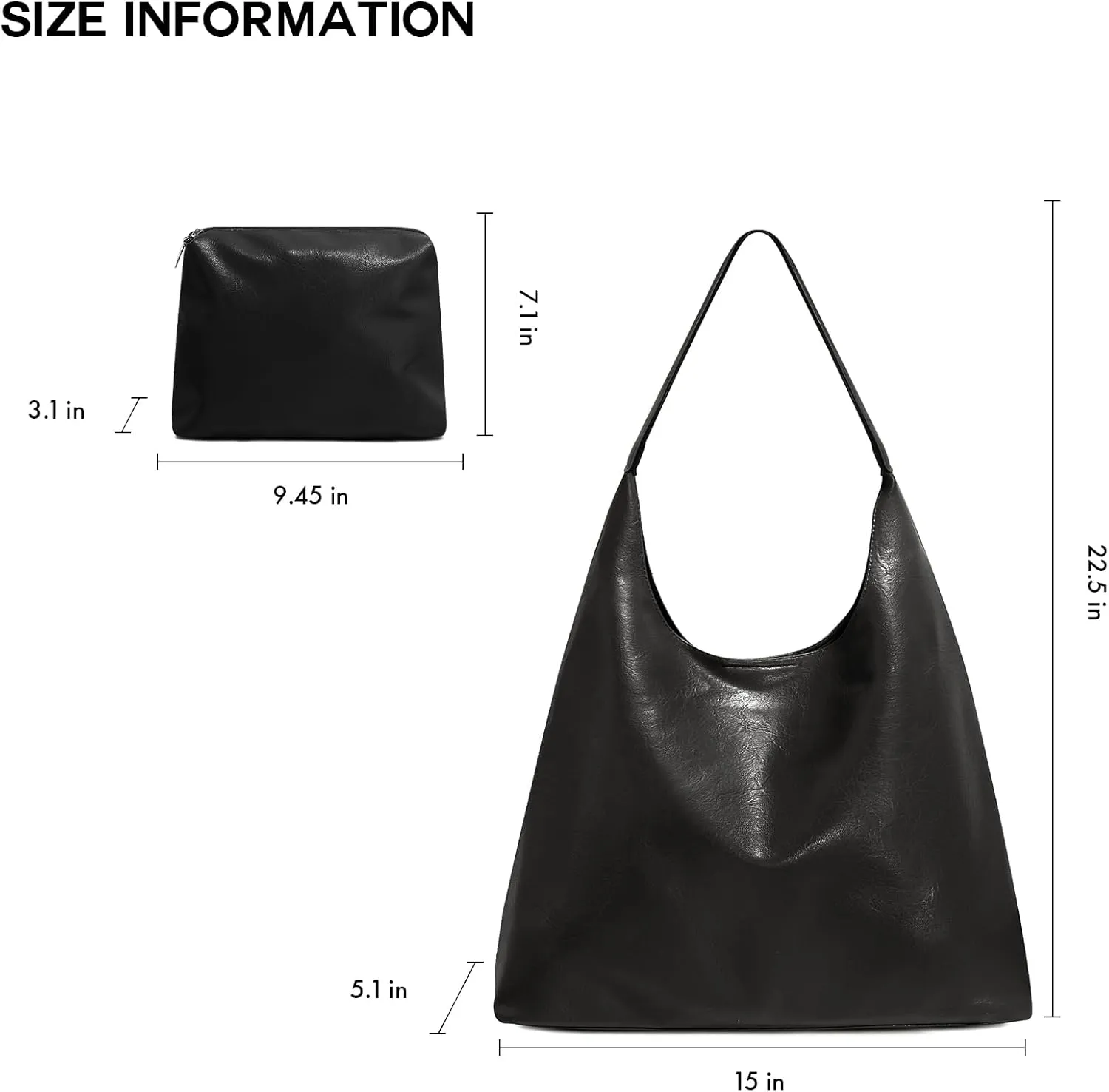 Hobo Tote Bag for Women Slouchy Bags with Small Purse, Designer Handbags for Women Large Capacity Shoulder Bag