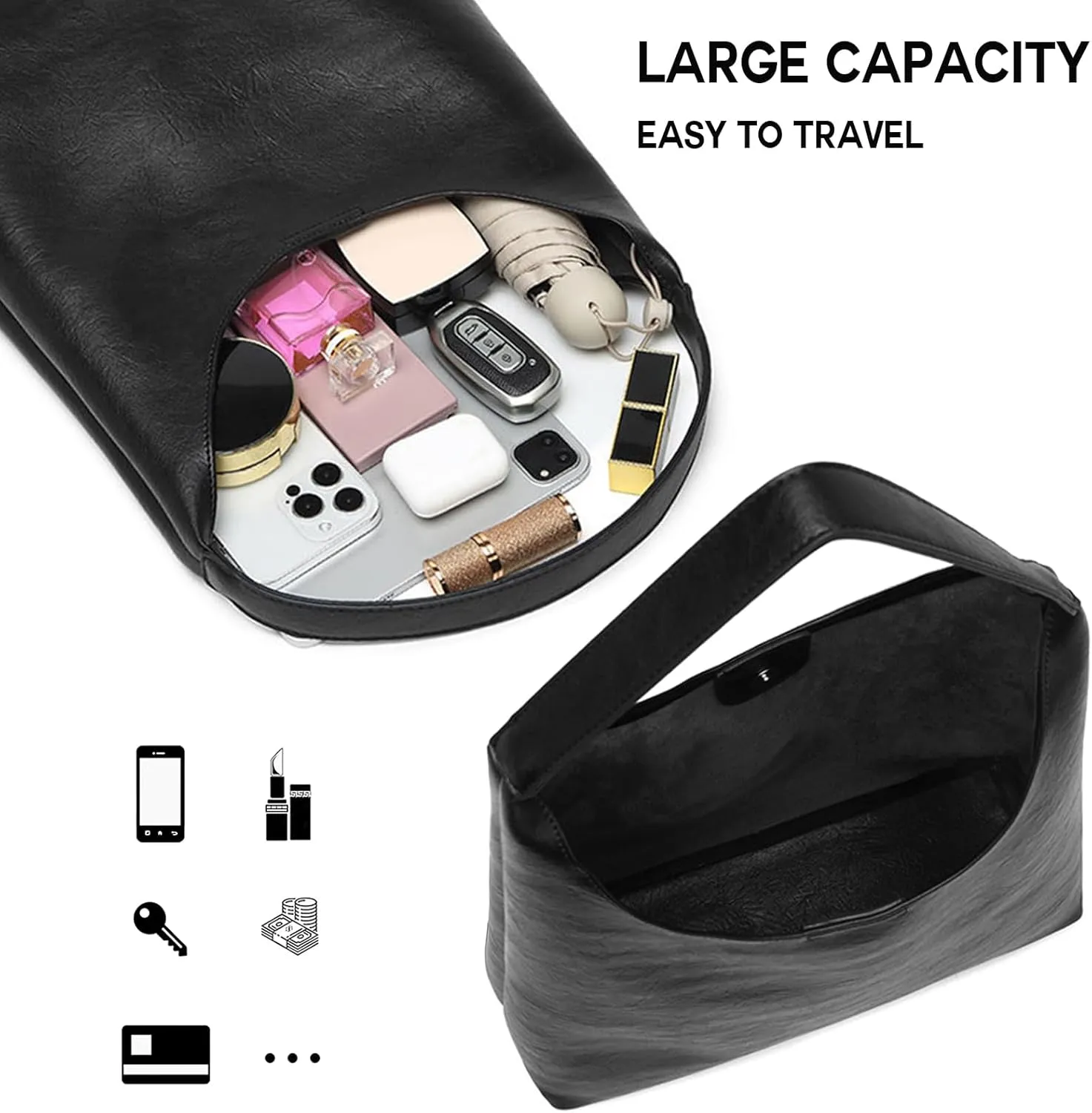 Hobo Tote Bag for Women Slouchy Bags with Small Purse, Designer Handbags for Women Large Capacity Shoulder Bag
