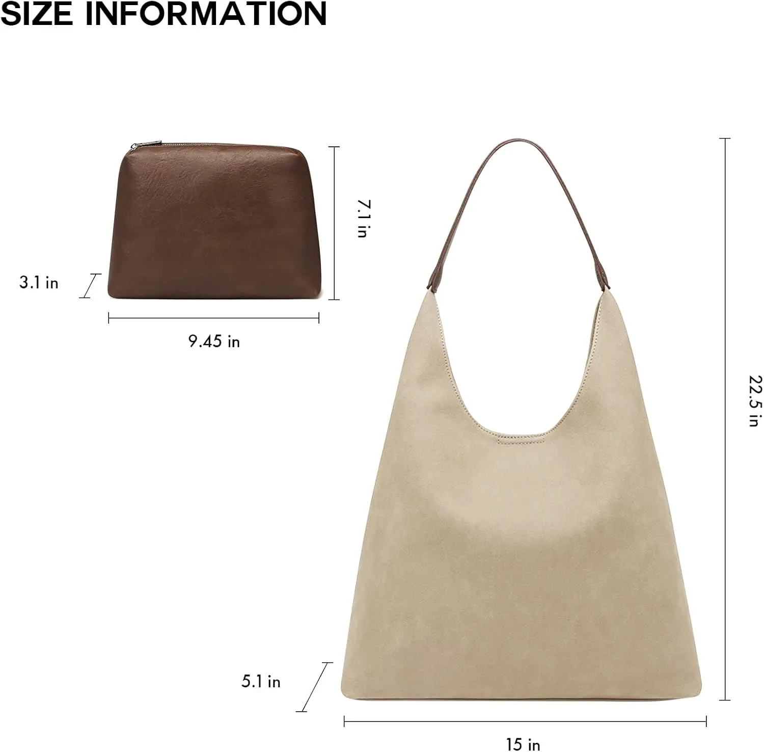 Hobo Tote Bag for Women Slouchy Bags with Small Purse, Designer Handbags for Women Large Capacity Shoulder Bag