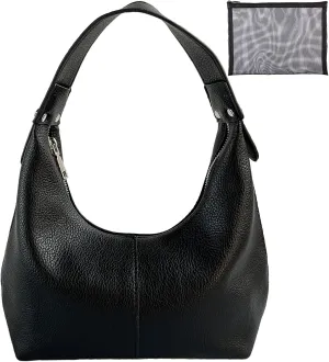 Hobo Women's PU Leather Shoulder Tote Clutch Crescent Slouchy Bag with Zipper Closure and Top Handle