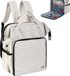 HOMEST Crochet Bag Organizer, Large Capacity Yarn Storage, Knitting Bag for Carrying Projects, Crocheting Hooks, Suppliers, Needles and Accessories, Ripple