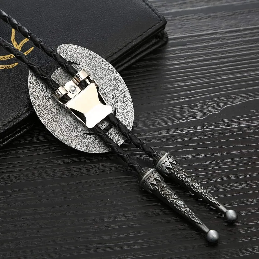 HUABOLA CALYN Bolo Tie for Men- Western Cowboy Native American Golden Horse Bolo Tie