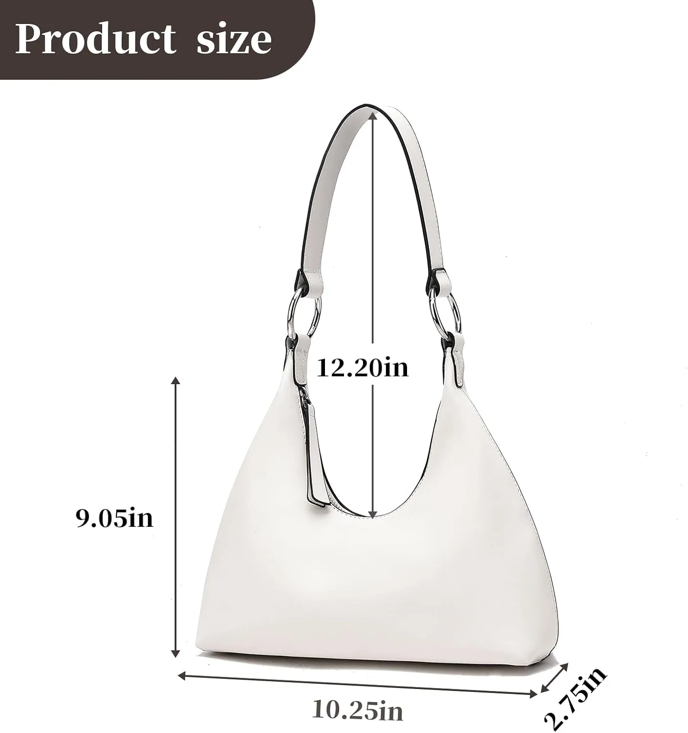 I IHAYNER Leather Shoulder Bag for Women Crescent Shoulder Purse Small Hobo Purse Retro Clutch Classic Underarm Tote Bag