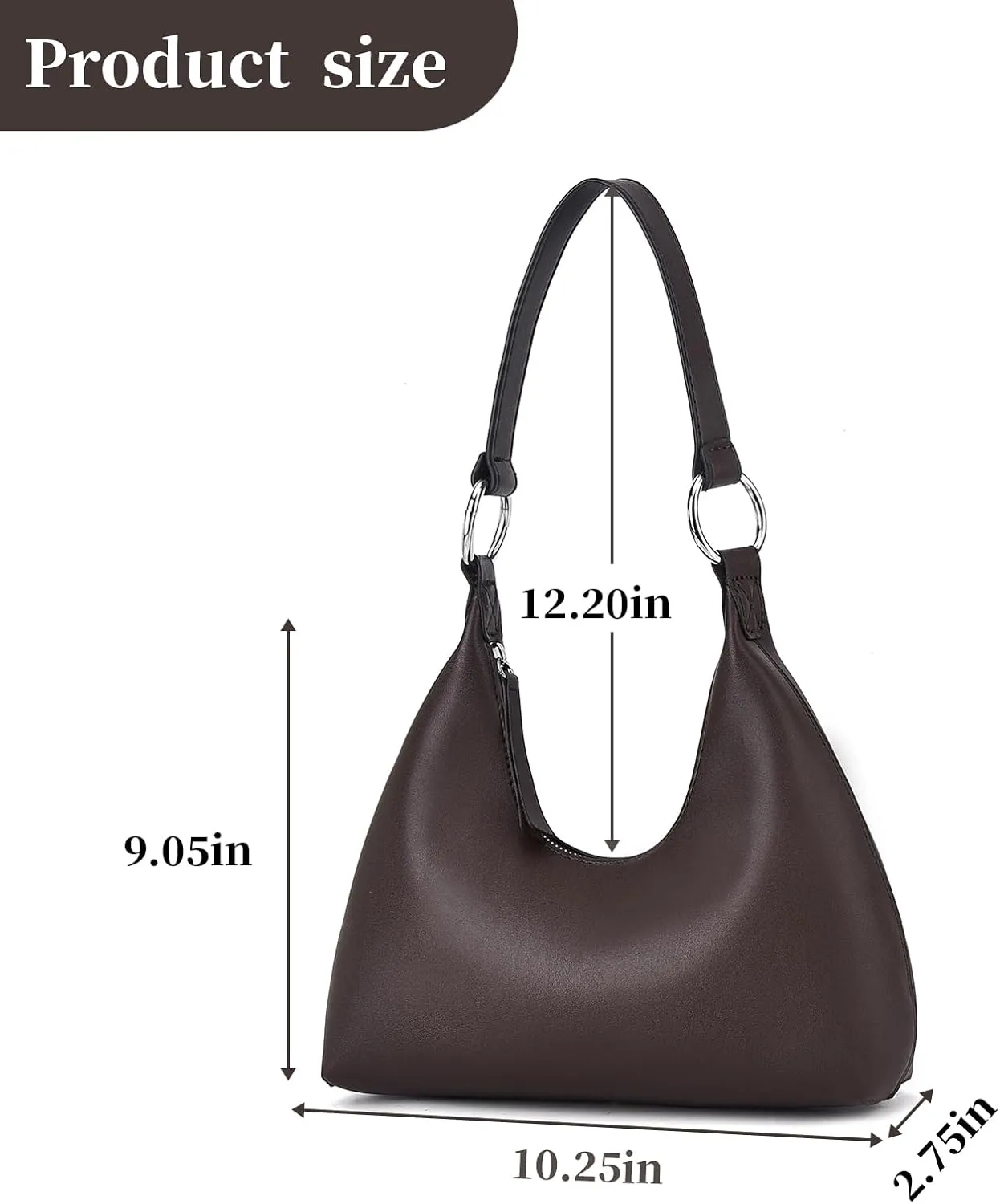 I IHAYNER Leather Shoulder Bag for Women Crescent Shoulder Purse Small Hobo Purse Retro Clutch Classic Underarm Tote Bag