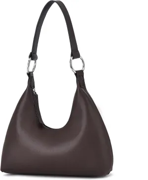 I IHAYNER Leather Shoulder Bag for Women Crescent Shoulder Purse Small Hobo Purse Retro Clutch Classic Underarm Tote Bag