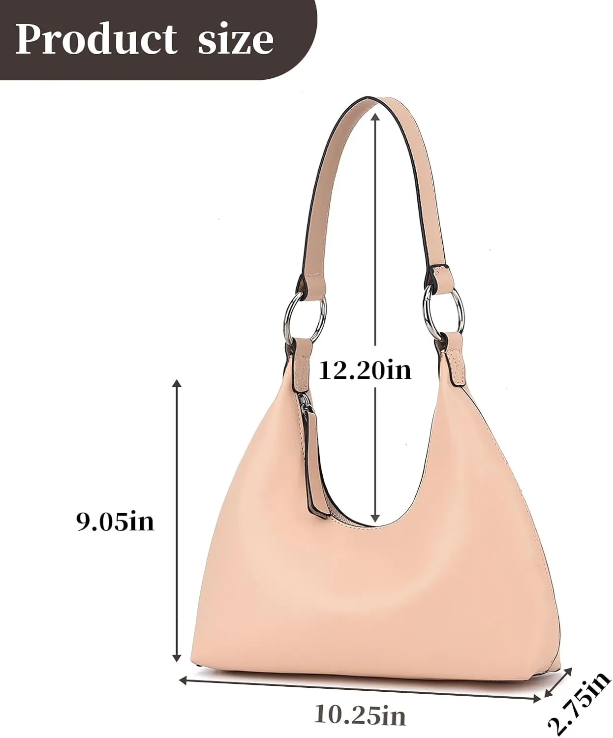 I IHAYNER Leather Shoulder Bag for Women Crescent Shoulder Purse Small Hobo Purse Retro Clutch Classic Underarm Tote Bag