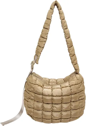I IHAYNER Puffer Tote Bag for Women Lightweight Quilted Padding Hobo Bag Large Soft Puffy Crossbody Shoulder Bag Purse