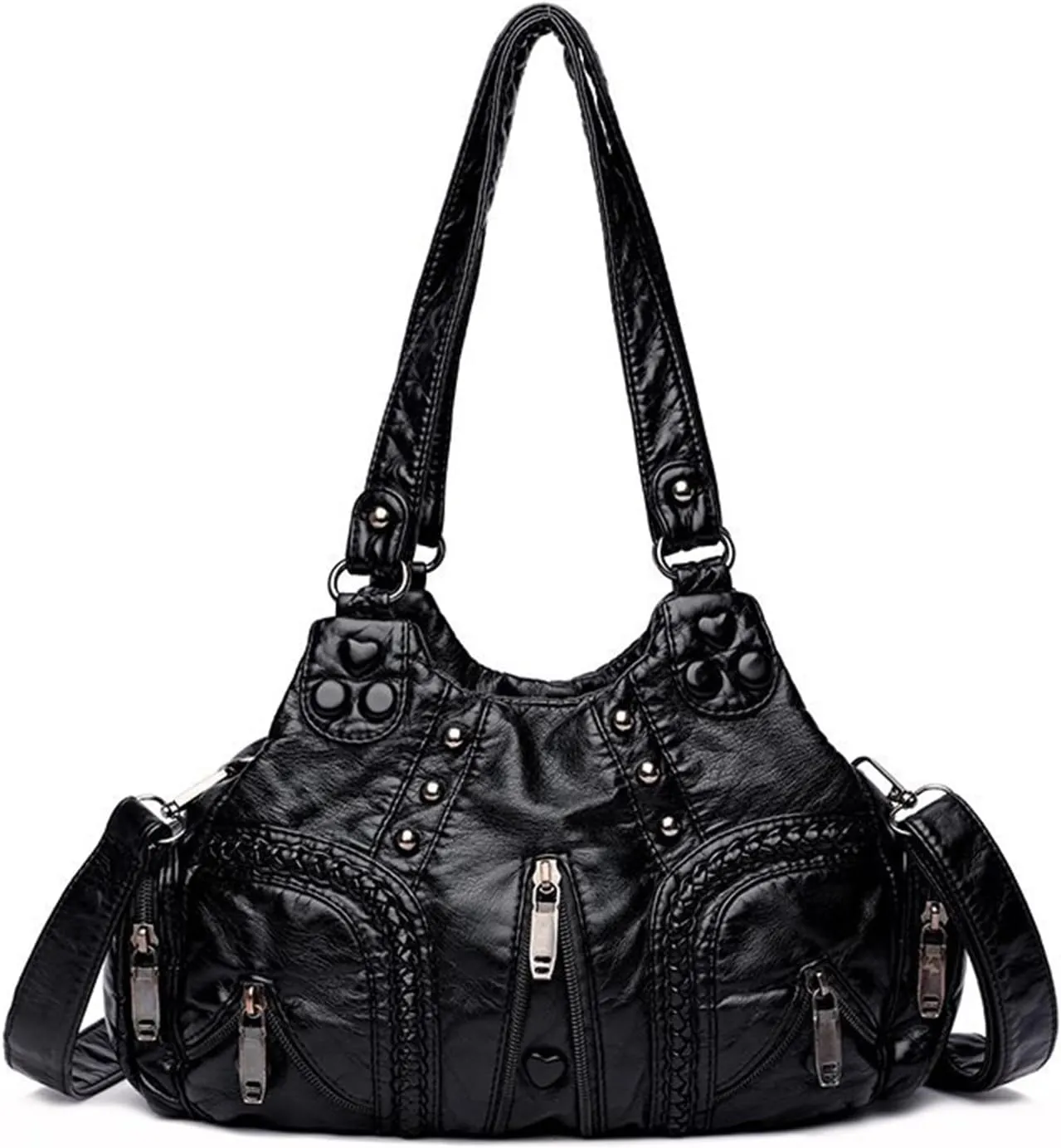 I IHAYNER Purses and Handbags for Women Hobo Tote Purse Soft PU Leather Satchel Shoulder Bag with Multi-Pocket