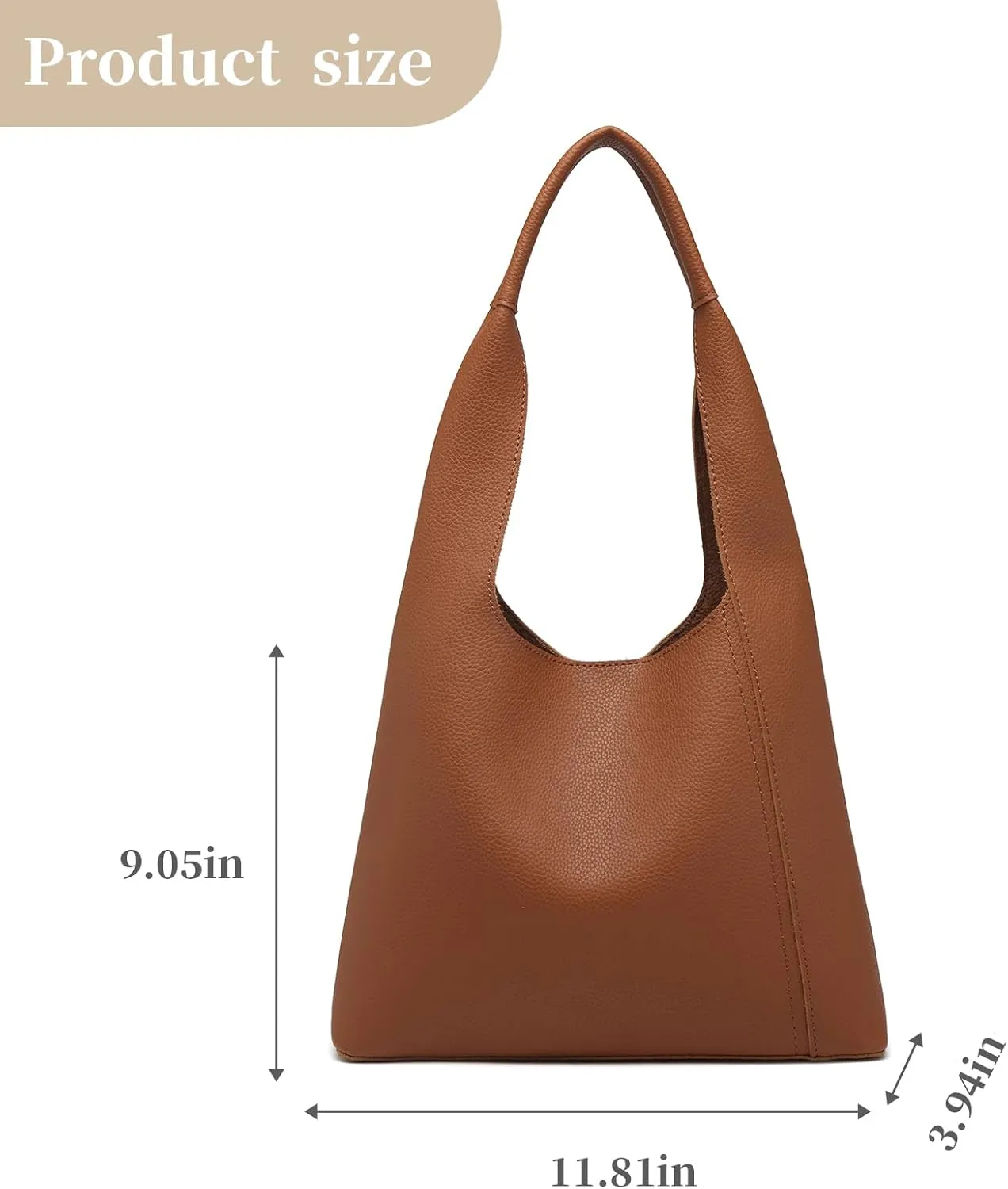I IHAYNER Slouchy Hobo Bags for Women Soft Vegan Leather Designer Shoulder Purses Ladies Top Handle Handbag with Small Purse