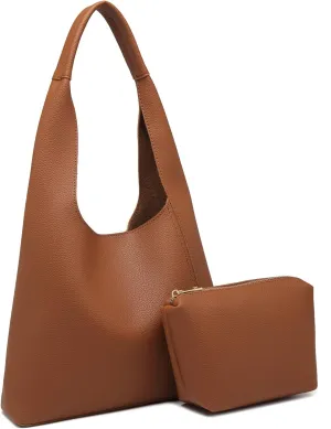 I IHAYNER Slouchy Hobo Bags for Women Soft Vegan Leather Designer Shoulder Purses Ladies Top Handle Handbag with Small Purse