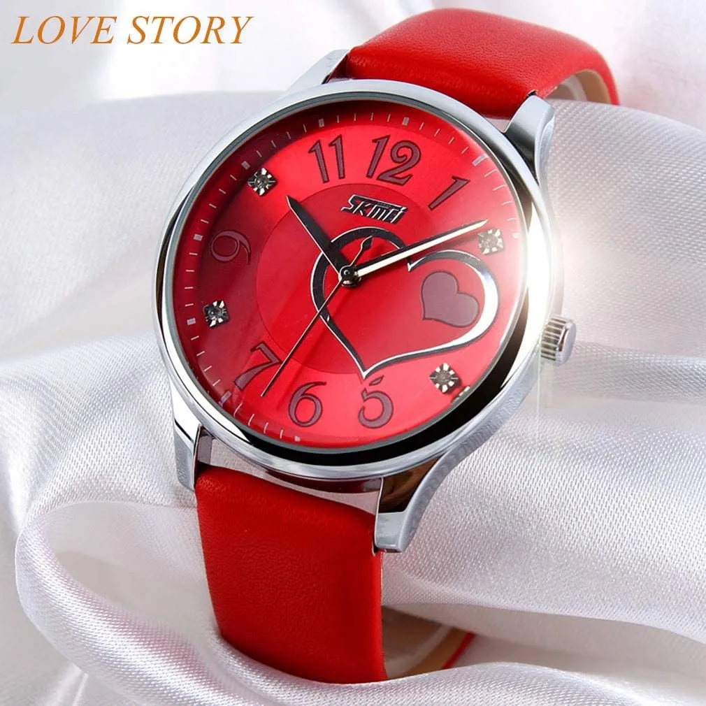 IJAHWRS Belt Women's Watch Fashion Love Rhinestone Quartz Watch