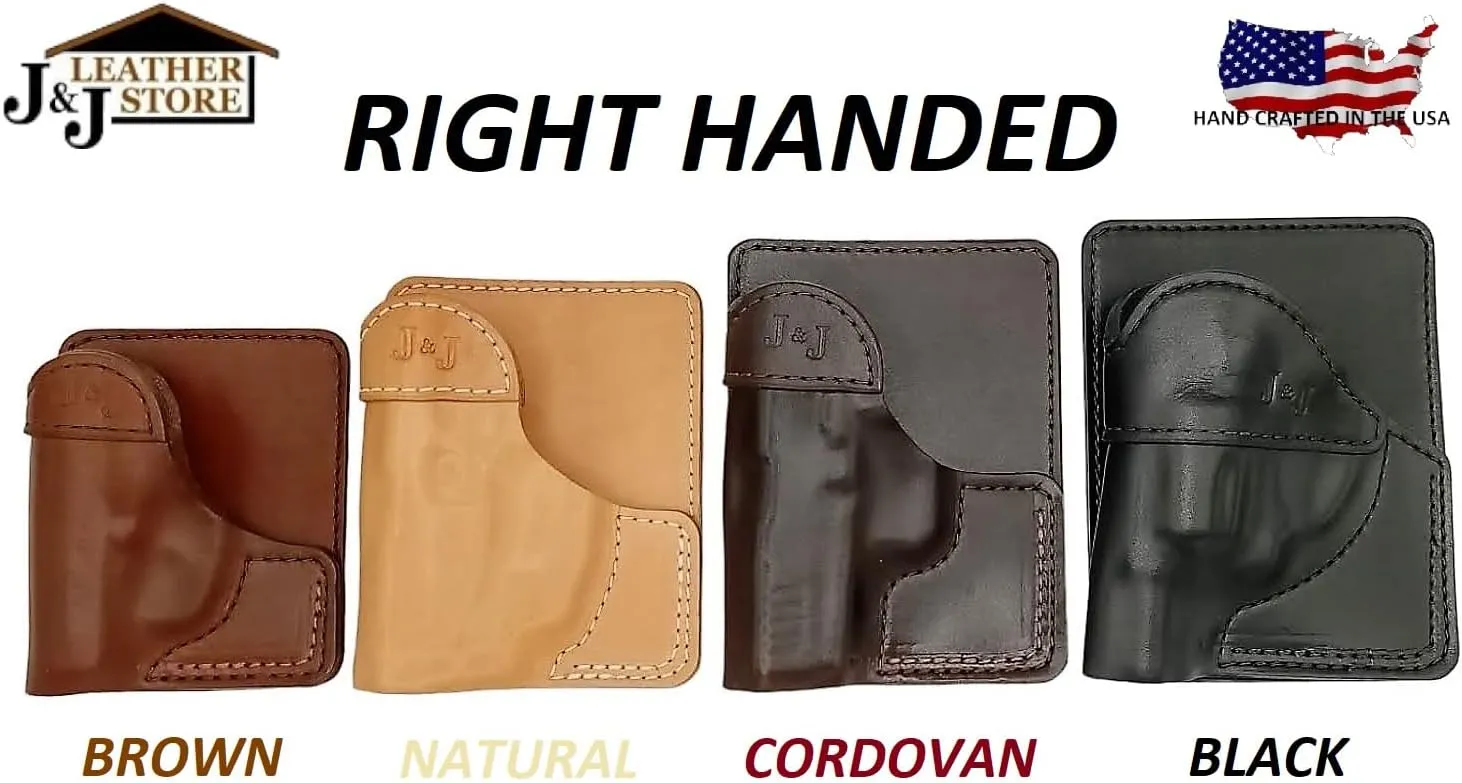 J&J Custom Formed to FIT Your SIG SAUER P238 Formed Wallet Style Premium Leather Back/Cargo Pocket Holster