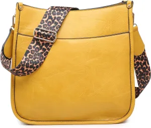 JEN & CO. Crossbody Bags for Women Trendy Vegan Leather Hobo Purses Shoulder Handbags with Wide Adjustable Guitar Strap
