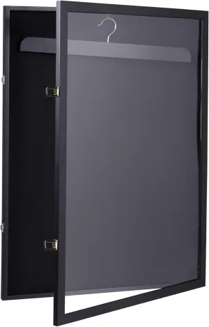 Jersey Display Case Jersey Shadow Box Lockable for Football Baseball Basketball Soccer Hockey Sport Shirt Large Jersey Frames Display Wall Mounted Black