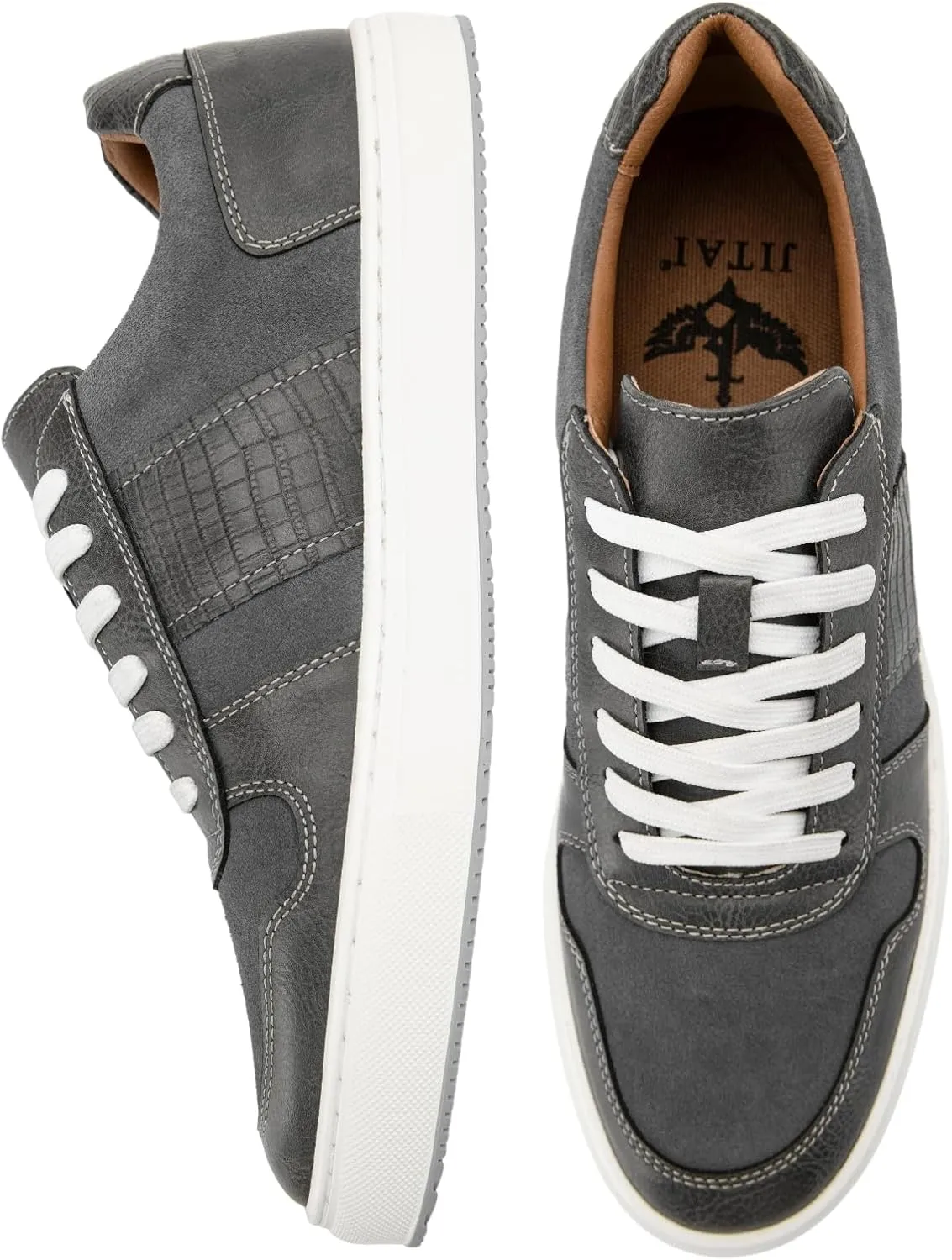 JITAI Men's Fashion Sneakers Shoes Lightweight Fashion Shoes with Wingtip Brogue & Lace-up Design Casual Business Shoes