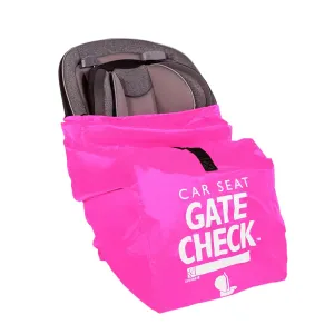 J.L. Childress Gate Check Bag for Car Seats - Travel Bag for Airplane - Includes AIRTAG Holder - Fits All Baby Car Seats, Infant Carriers & Child Booster Seats, Neon Pink