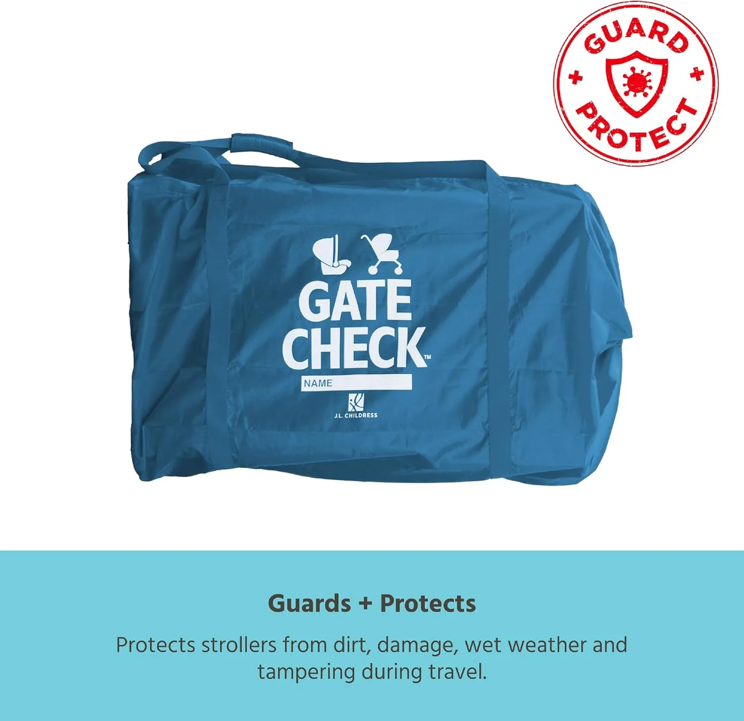 J.L. Childress Gate Check Bag for Single & Double Strollers - Stroller Bag for Airplane - Large Stroller Travel Bag for Airplane - Air Travel Stroller Bag