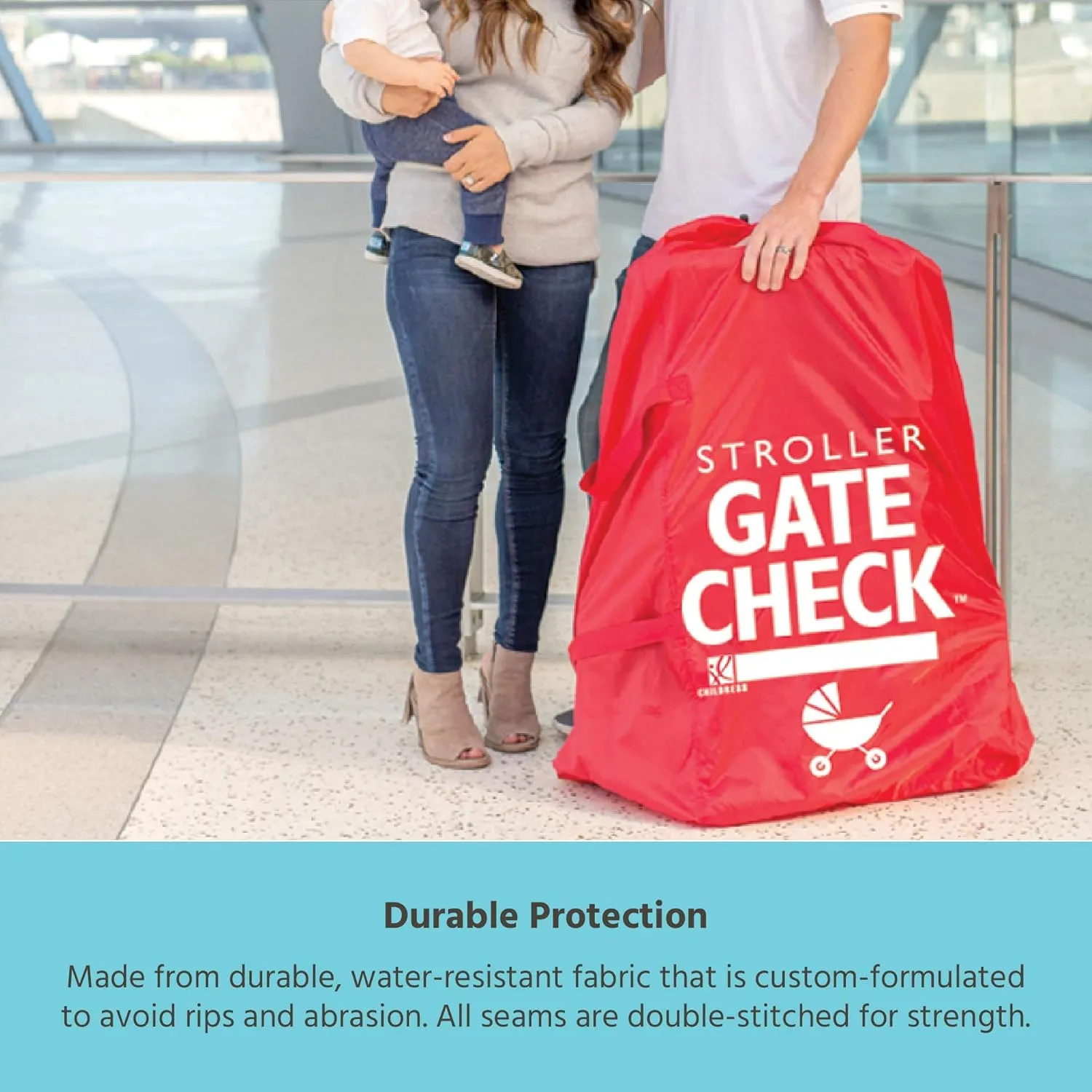 J.L. Childress Gate Check Bag for Single & Double Strollers - Stroller Bag for Airplane - Large Stroller Travel Bag for Airplane - Air Travel Stroller Bag