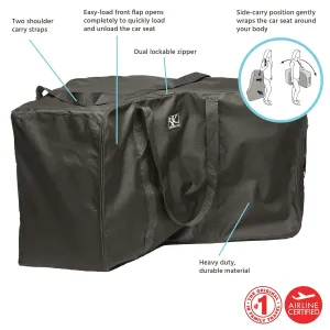 J.L. Childress Universal Side-Carry Car Seat Travel Bag, Black (Pack of 2)