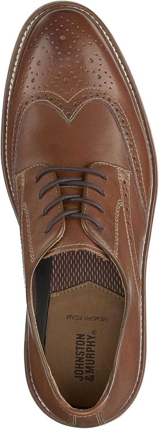 Johnston & Murphy Upton Wingtip Shoes, Business Casual Men’s Dress Shoes, Comfortable Leather Shoes for Men