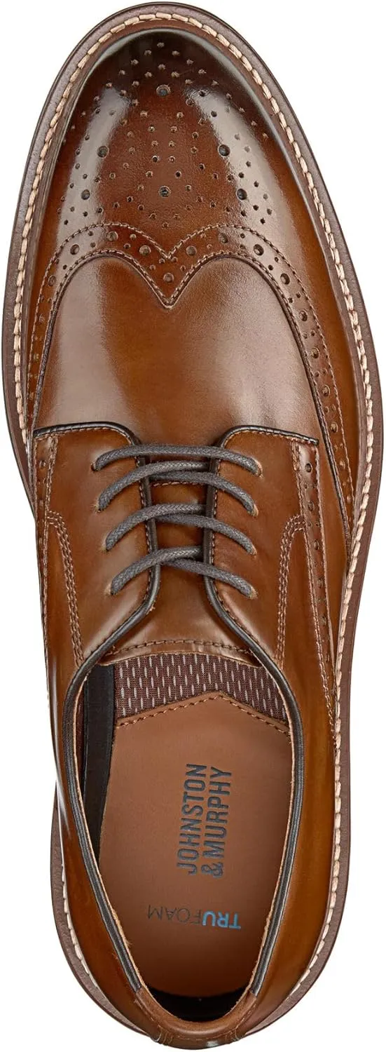 Johnston & Murphy Upton Wingtip Shoes, Business Casual Men’s Dress Shoes, Comfortable Leather Shoes for Men