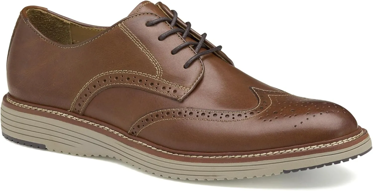 Johnston & Murphy Upton Wingtip Shoes, Business Casual Men’s Dress Shoes, Comfortable Leather Shoes for Men