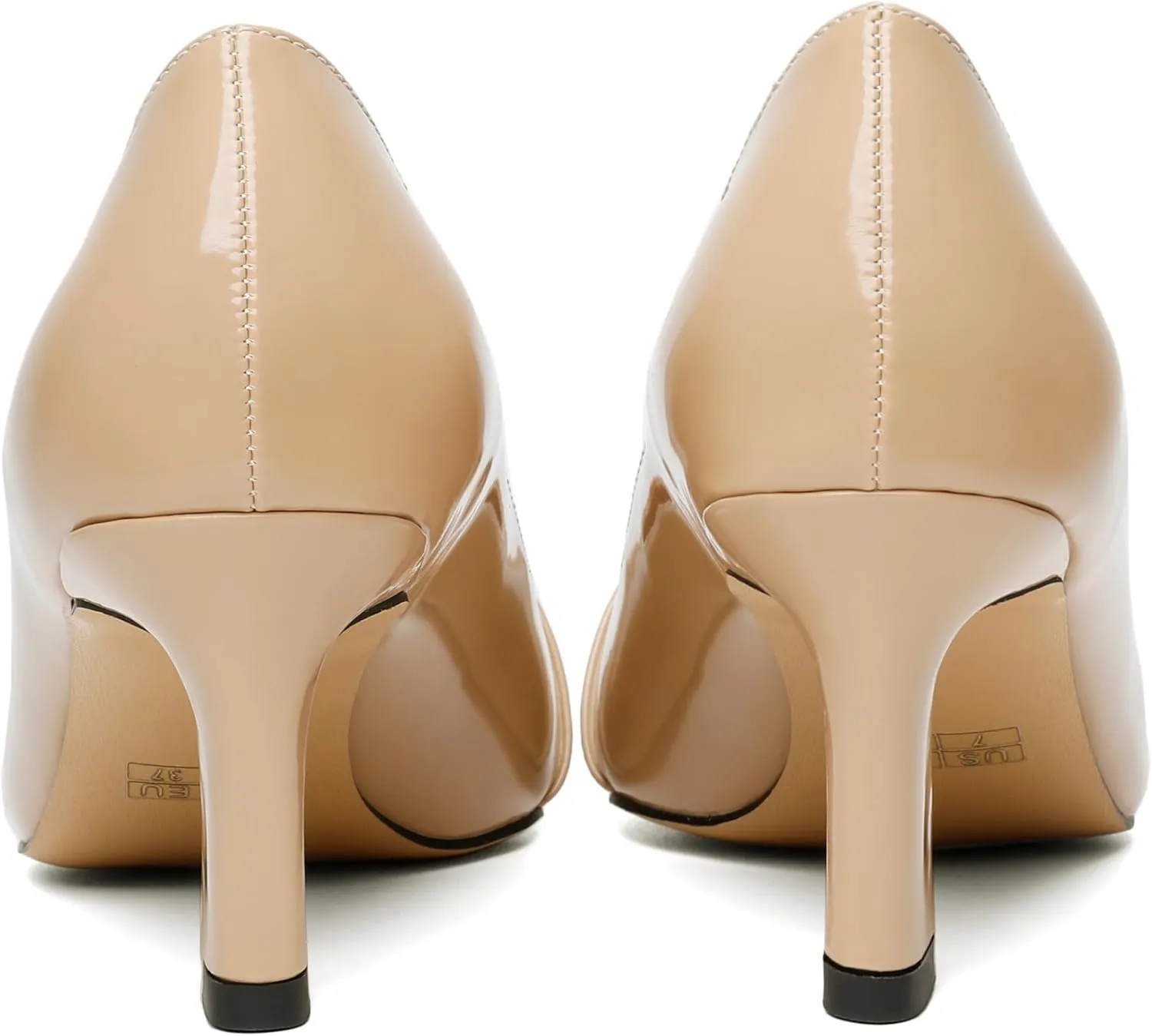 Joseywade Women's Low Heel Pumps 2.5 Inch Closed Pointed Toe Kitten Heels Slip On Business Pearl Dressy Shoes