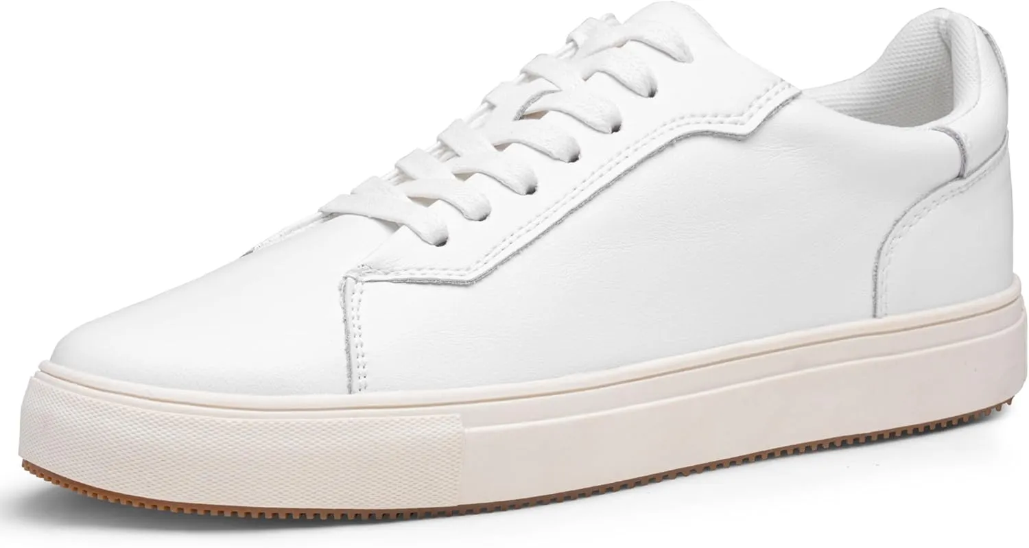 Jousen Men’s Fashion Sneakers Polished Leather Mens Dress Sneakers Stylish Retro Mens Business Casual Shoes