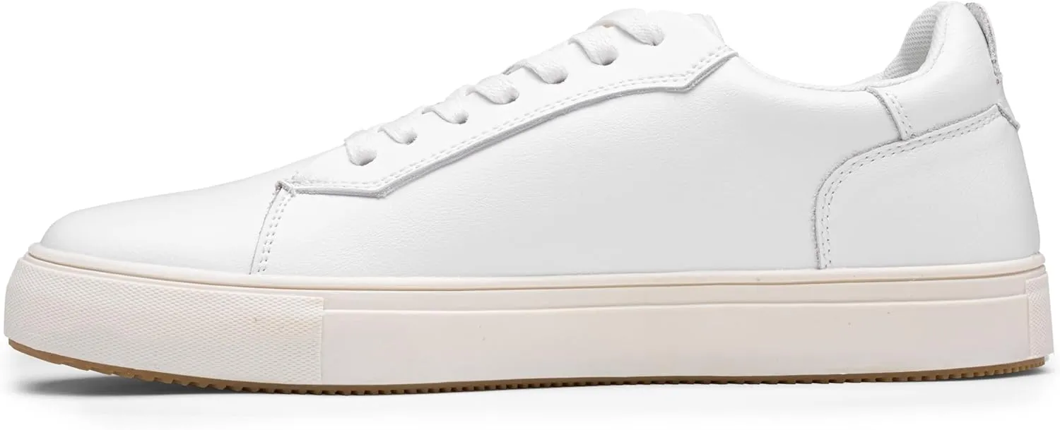 Jousen Men’s Fashion Sneakers Polished Leather Mens Dress Sneakers Stylish Retro Mens Business Casual Shoes