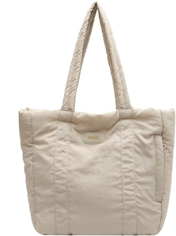 Juoxeepy Puffer Tote Bag Puffy Purse for Women Lightweight Nylon Shoulder Bag Padding Hobo Handbag