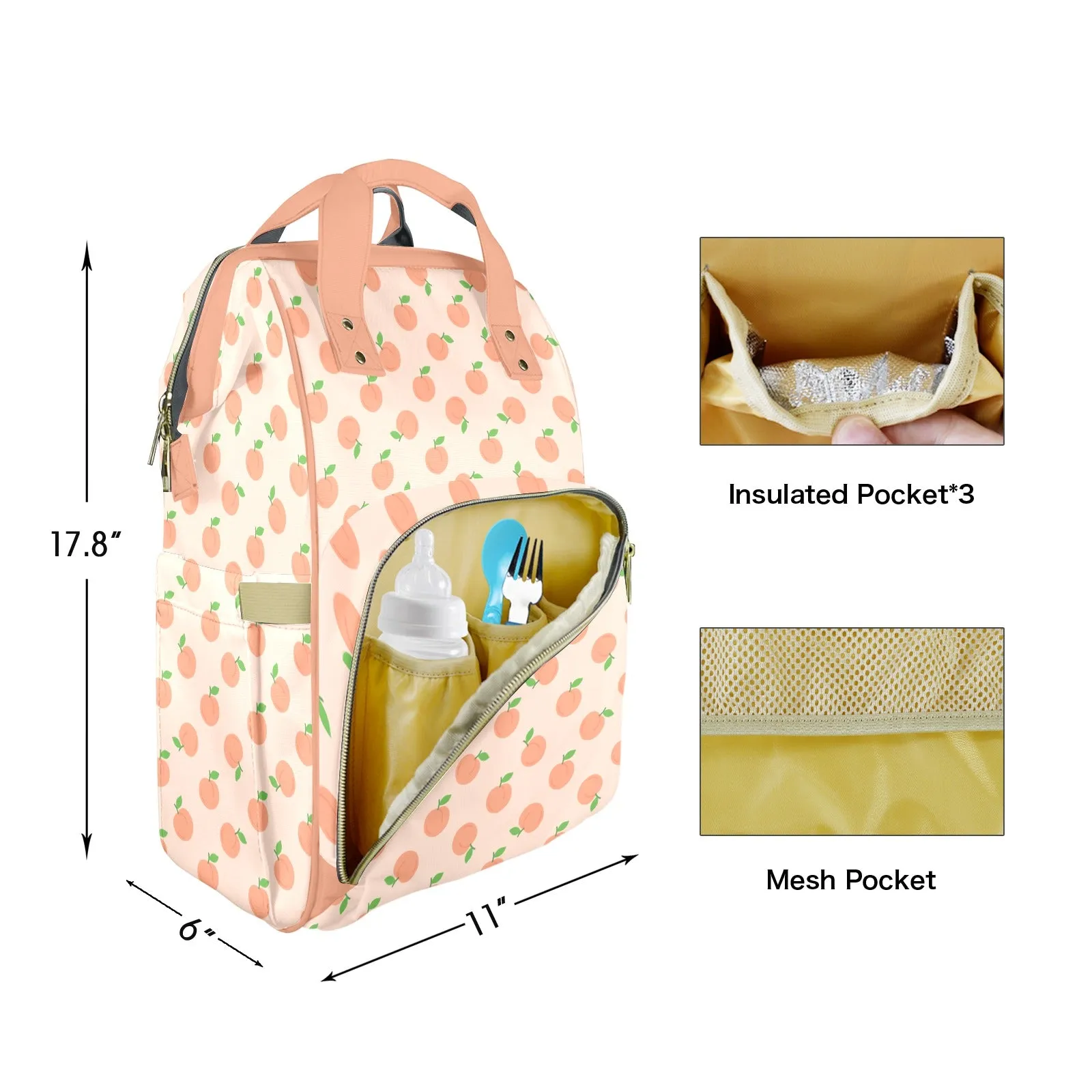 Just Peachy Customizable Diaper Bag