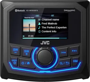 JVC KD-MR305BTS Marine Guage Receiver Weatherproof, 2.7 Inch LCD, Built in Amplifer, Bluetooth, Digital Media MP3 Player, No CD Player, USB Port, AM/FM/Weather Band Tuner, Rear Camera Input