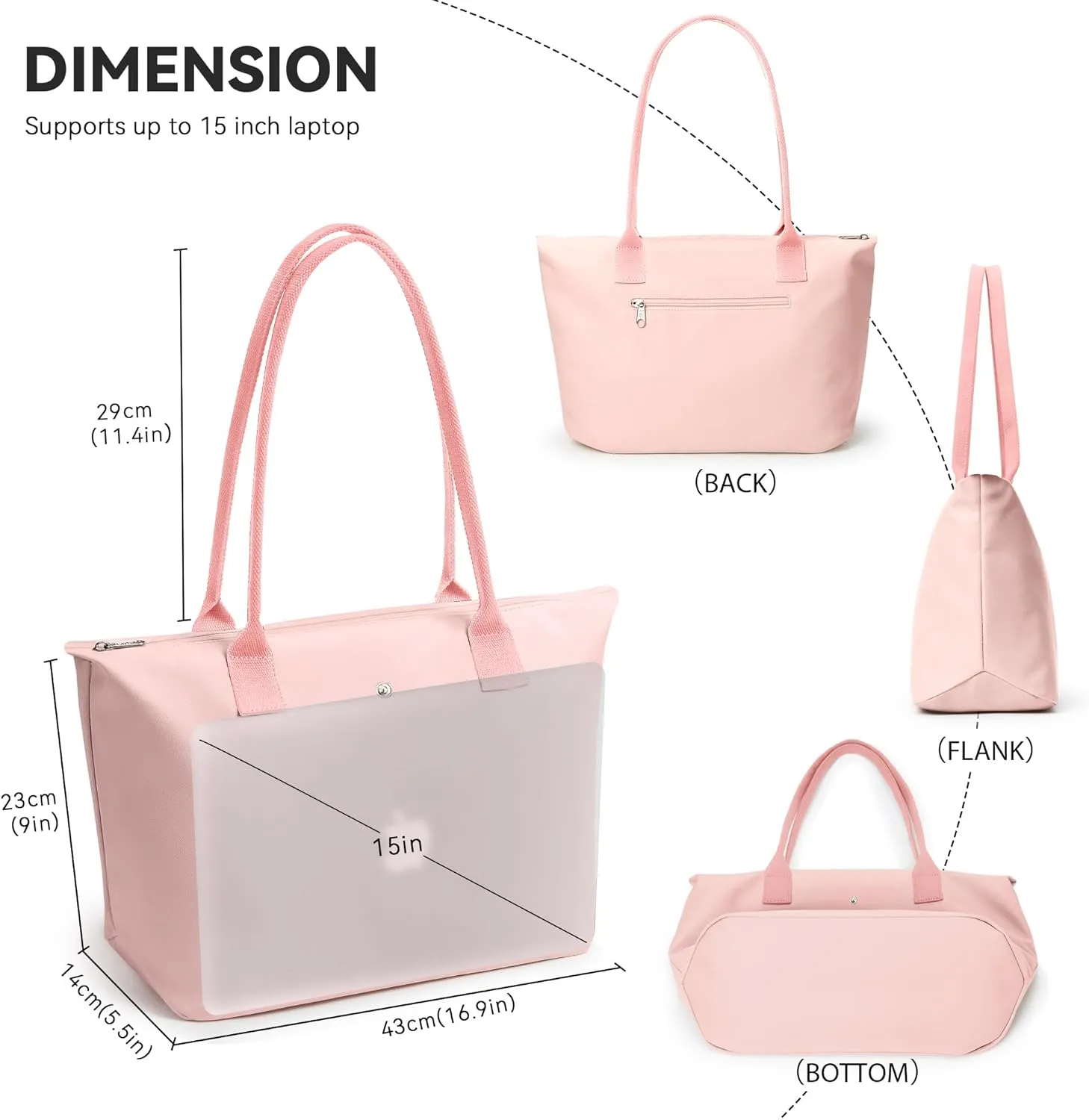 KALIDI Tote Bag for Women Nylon Top-Handle Purse,Shoulder Hobo Handbag with Zipper Leisure Foldable Weekend