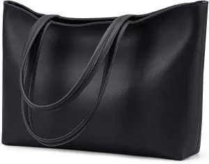 KALIDI Tote Bag Zipper Shoulder Bag Faux Leather Purses Satchel for Women Large Casual Handbag Work Dating College