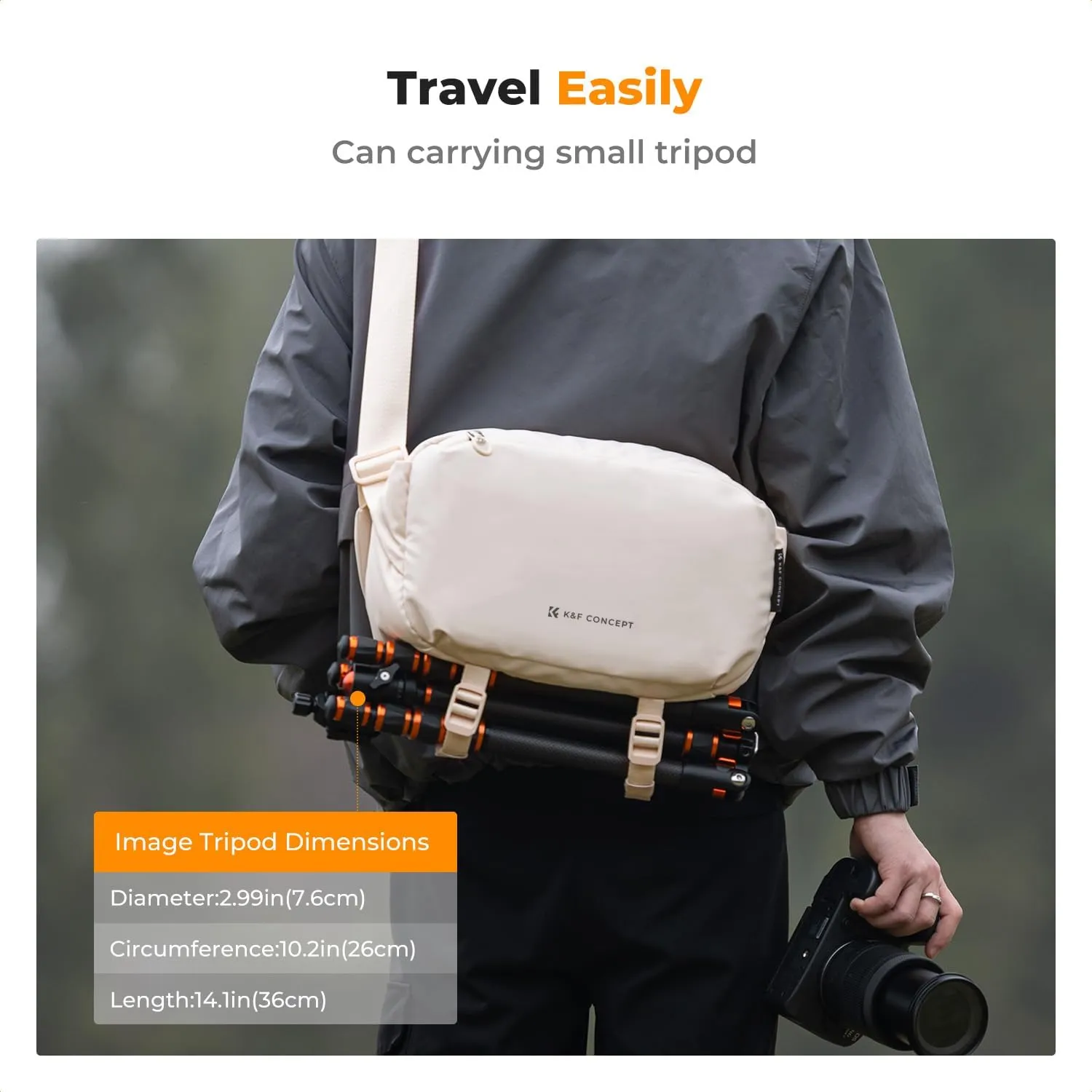 K&F Concept 2 in 1 Sling Bag Everyday Shoulder Bag & Multifunction Photography Crossbody Camera DSLR Backpack Portable Bag