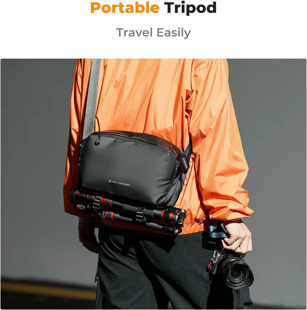 K&F Concept 2 in 1 Sling Bag Everyday Shoulder Bag & Multifunction Photography Crossbody Camera DSLR Backpack Portable Bag