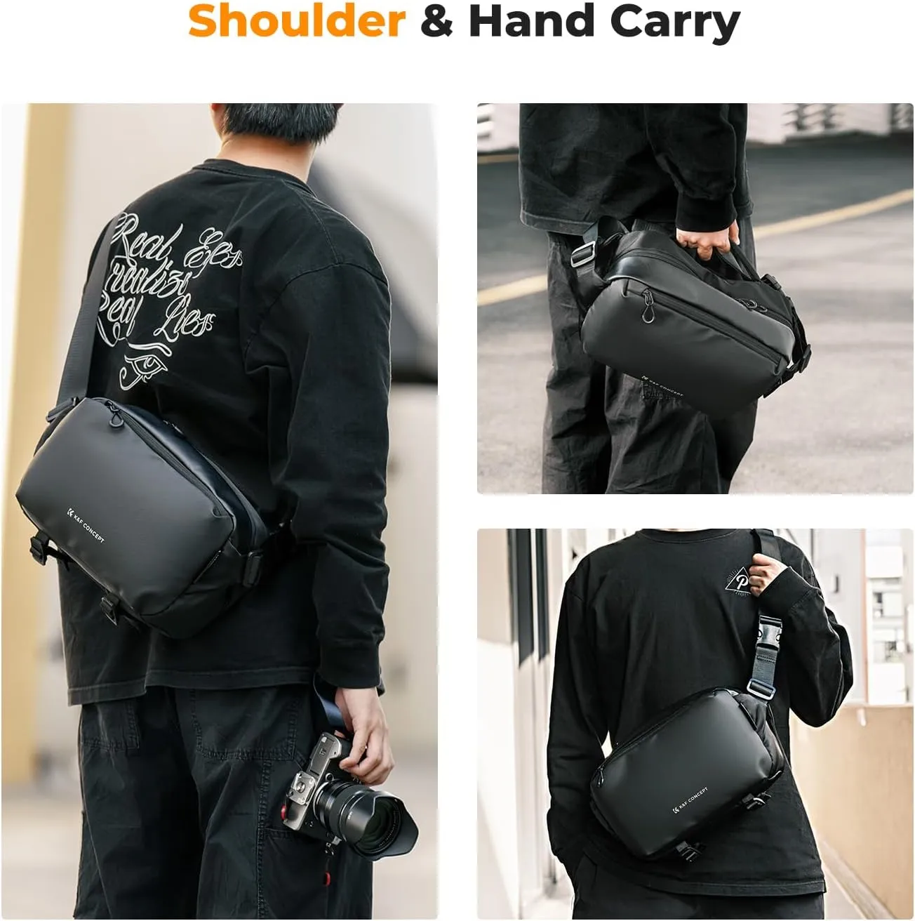 K&F Concept 2 in 1 Sling Bag Everyday Shoulder Bag & Multifunction Photography Crossbody Camera DSLR Backpack Portable Bag