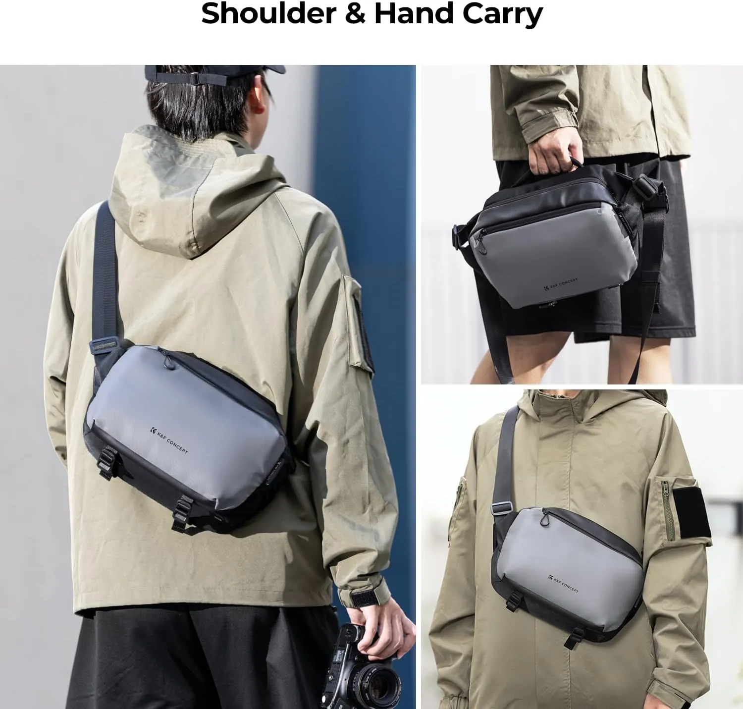 K&F Concept 2 in 1 Sling Bag Everyday Shoulder Bag & Multifunction Photography Crossbody Camera DSLR Backpack Portable Bag