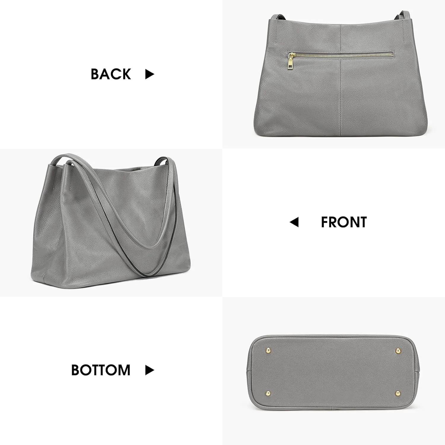 Kattee Leather Tote Bags for Women, Casual Shoulder Hobo Purses and Handbags, Top Magnetic Snap Closure