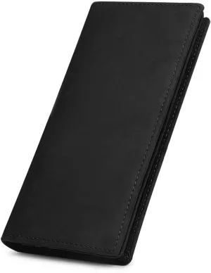 Kattee Men's Vintage Genuine Leather Long Wallet for Checkbook Credit Cards