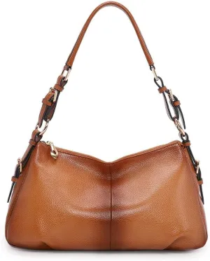 Kattee Soft Leather Hobo Handbags for Women, Genuine Top Handle Bags Vintage Shoulder Purses