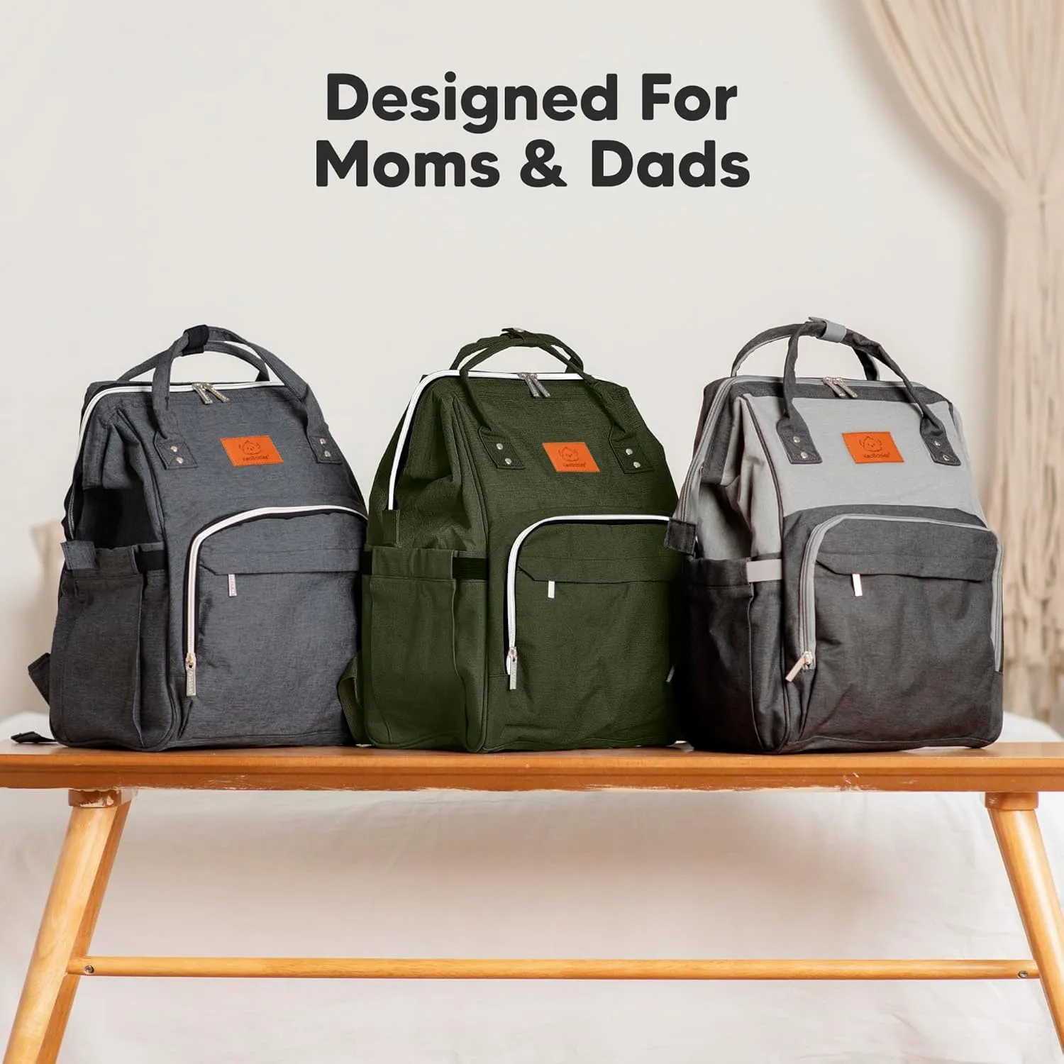KeaBabies Baby Diaper Bag Backpack - Large Baby Bag for Boys, Girls, Waterproof Multi Function Travel Diaper Backpack with Changing Pad, Durable Travel Essentials for Moms and Dads (Dark Olive)