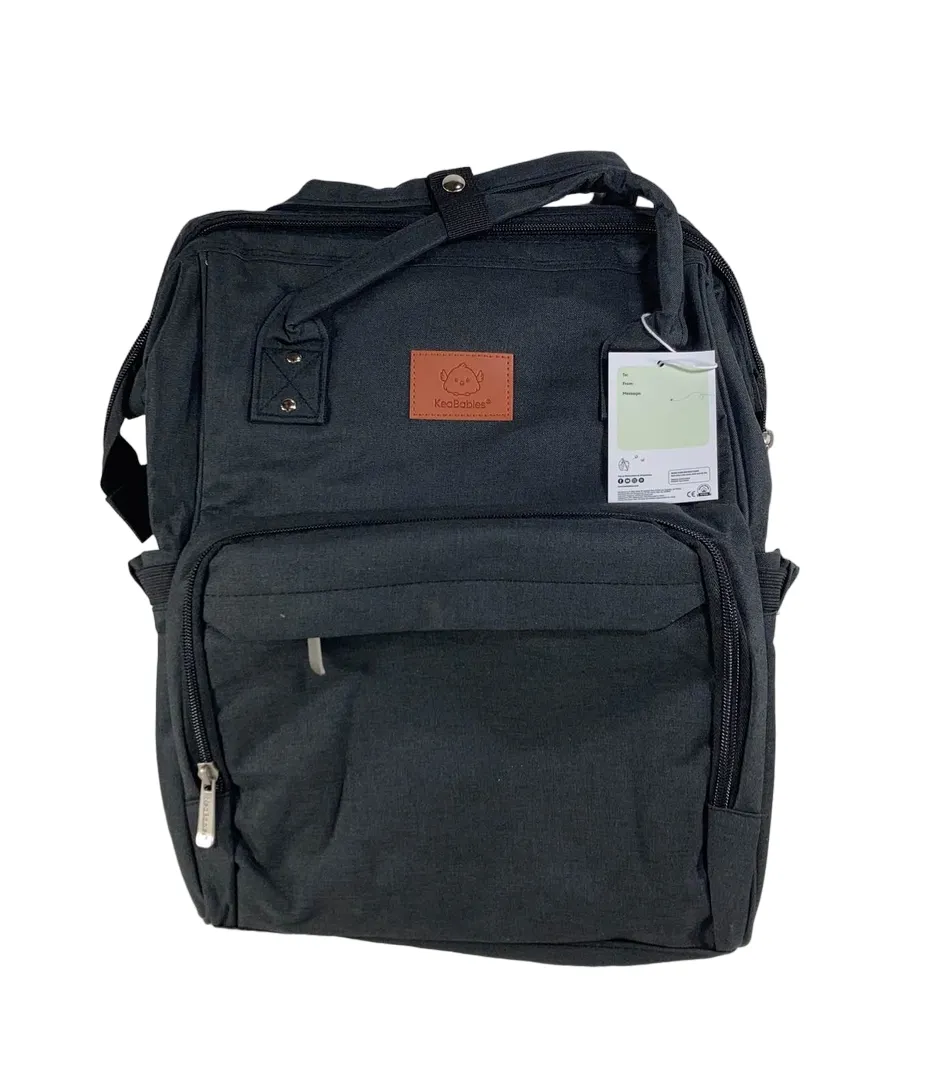 KeaBabies Original Diaper Backpack, Trendy Black