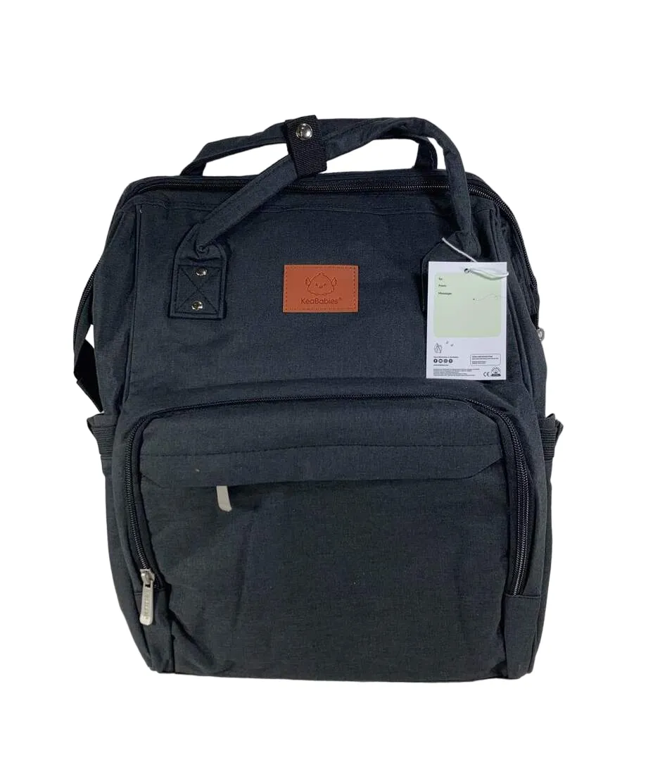 KeaBabies Original Diaper Backpack, Trendy Black