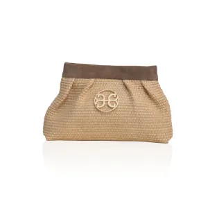 Kiss Raffia Pouch - Mocca