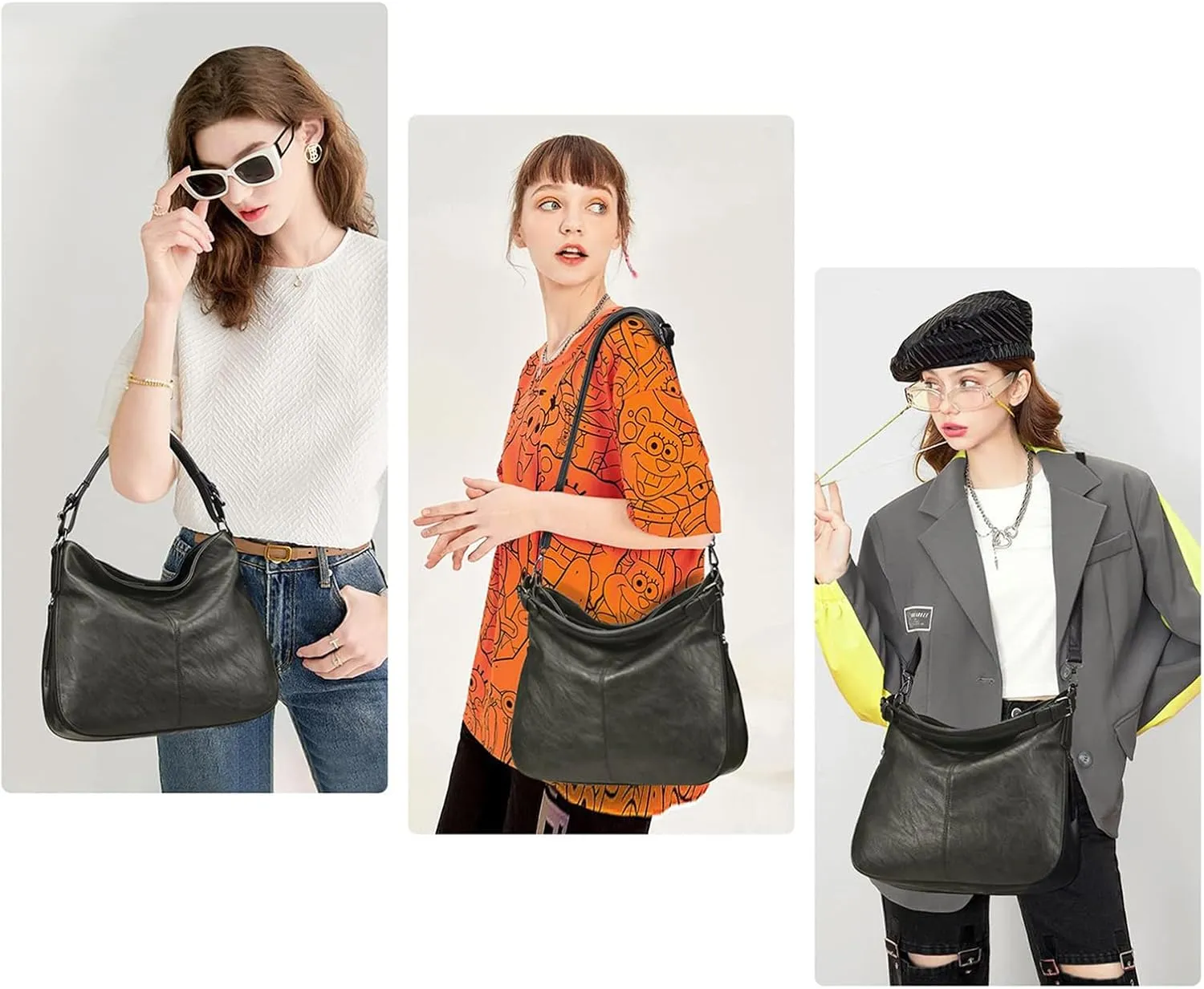 KL928 Large Purses for Women PU Leather Shoulder Handbag Crossbody Hobo Bags Ladies Tote Bags with Adjustable Shoulder Strap